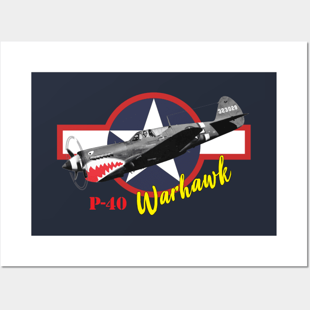 Curtiss P-40 Warhawk World War II fighter Wall Art by Jose Luiz Filho